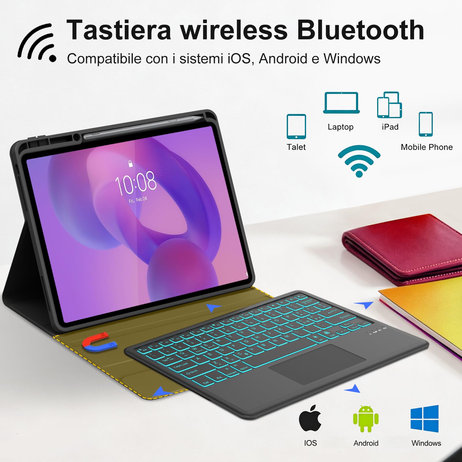 FOGARI Coque clavier pour Lenovo Idea Tab Pro 2025 12,7"