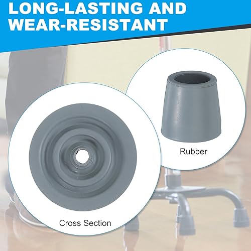 Miniatura 3 de PATIKIL Puntas de bastón cuádruple de 1 pulgada, 4 piezas de goma antideslizante, accesorios de repuesto para bastón de pie, para mujeres y hombres,