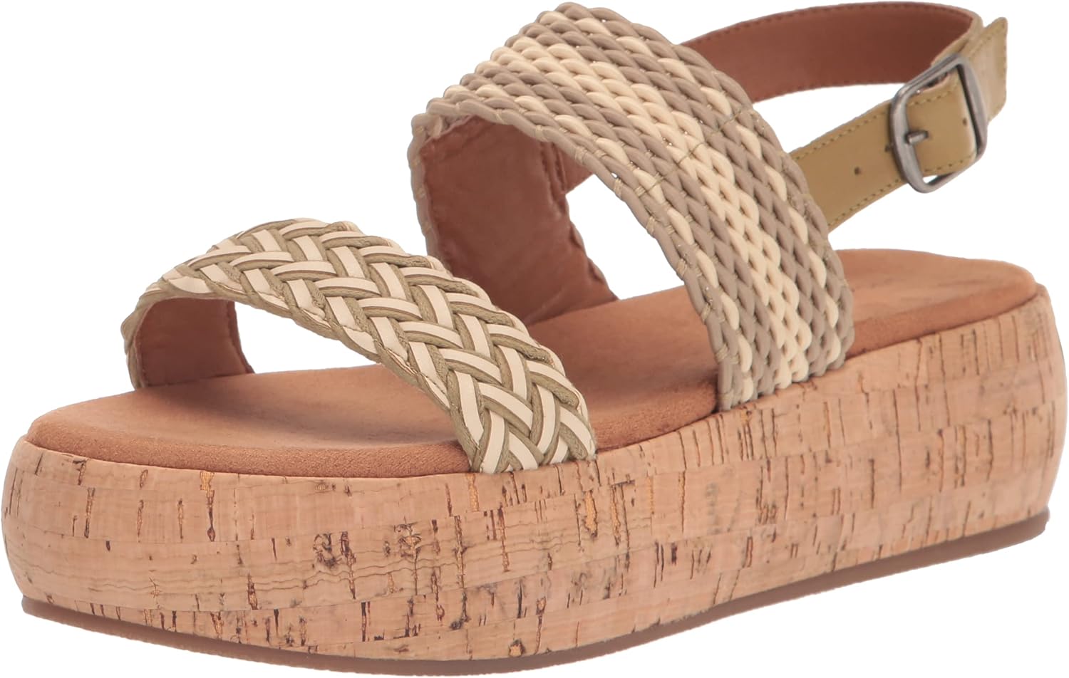 Lucky Brand Women's Jadiel Braided Platform Sandal Wedge, Fennel Seed, 12