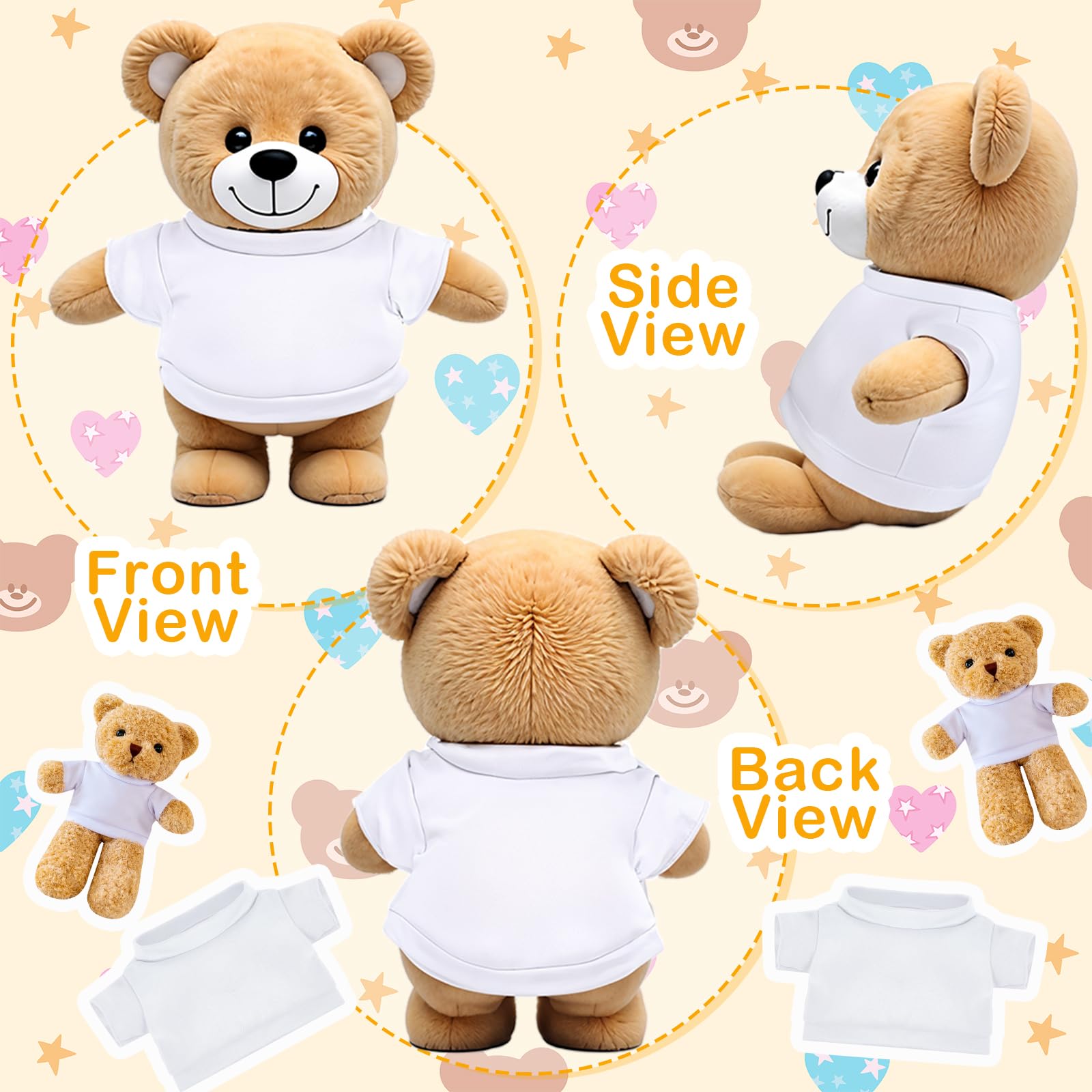 Build a Bear Clothing Set - 4 pezzi Mini Orso Peluche Outfit e accessori per bambole 30,5-40,6 cm - Crea il tuo peluche