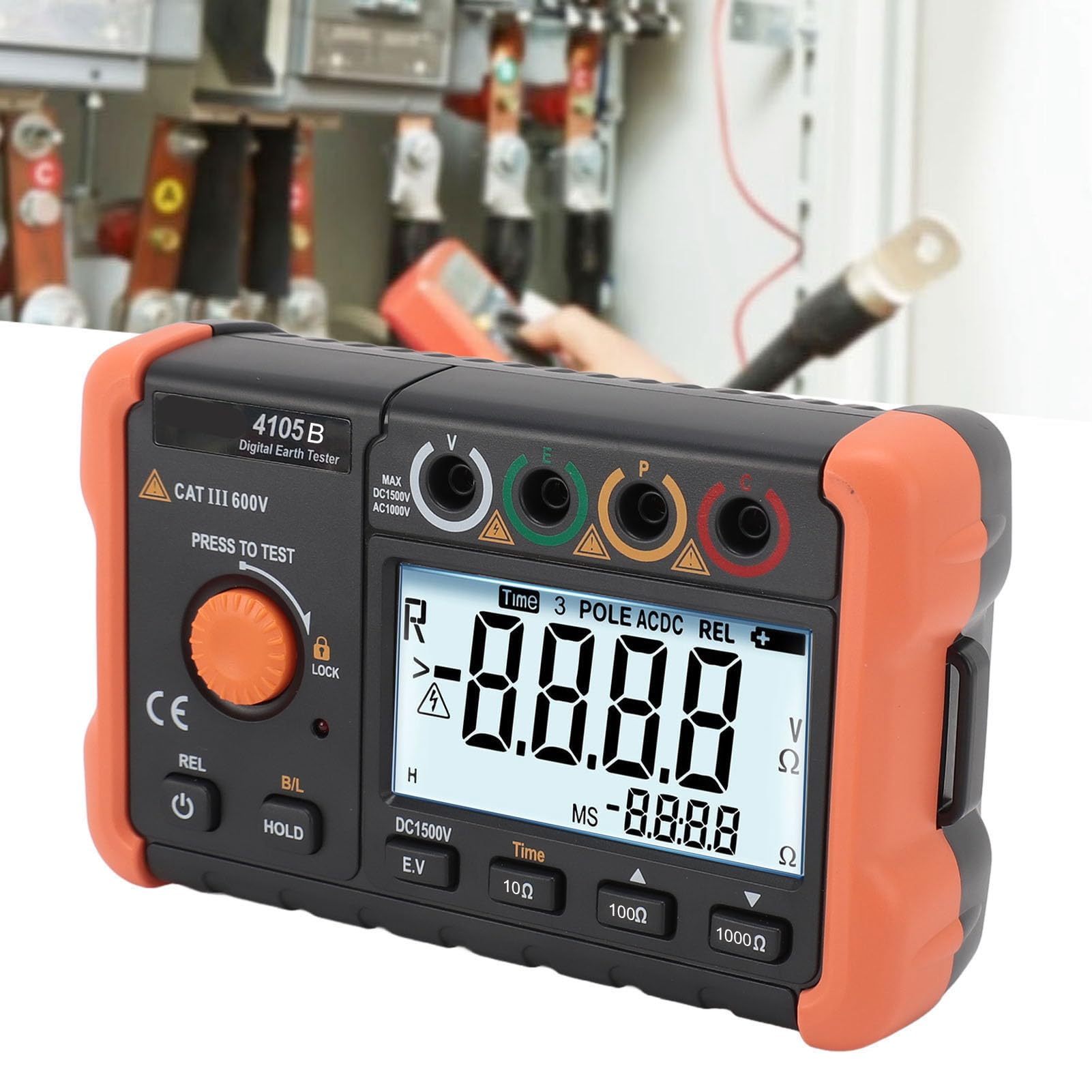 Generic Medidor de Resistencia a Tierra de Alta Precisión para Pruebas de Sistemas de Puesta a Tierra de Edificios Pantalla Digital de 0-±1500V