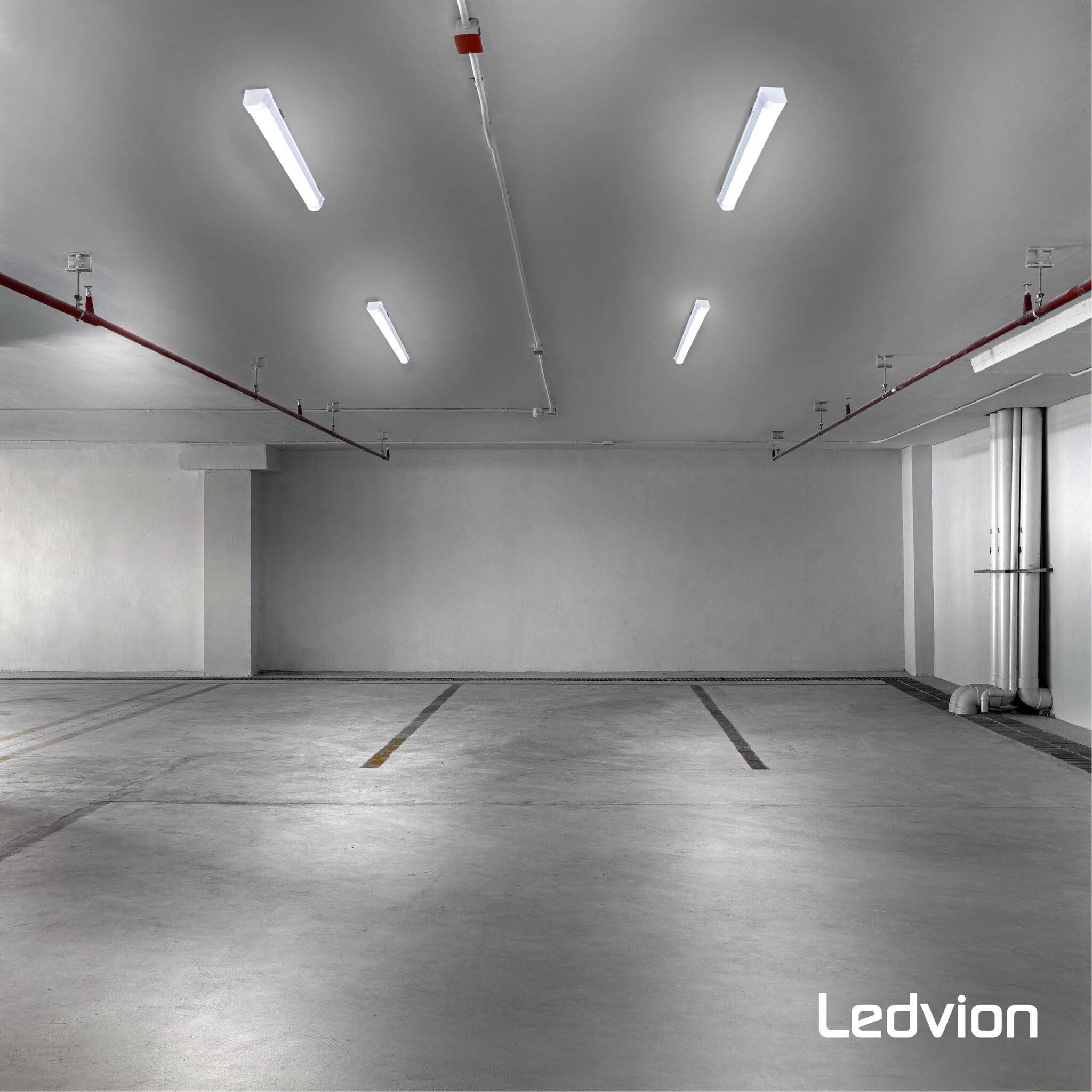 Ledvion - 6X Luminaria LED TL, 60CM, 20W, 6500K, IP65, LED, Conectable, Luz Blanca Fría