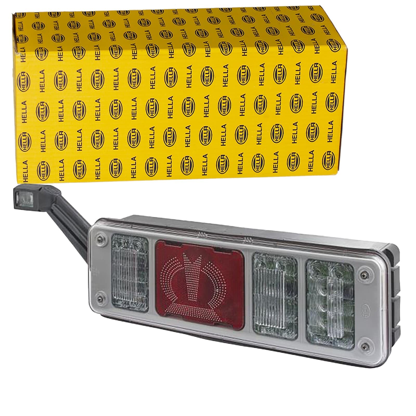 HELLA 2VP 340 960-231 Rearlight "Krone" - LED - 24V - mounting/Bolted - Lens Colour: Crystal clear - Plug: EasyConn - Plug: Male - left - Quantity: 1