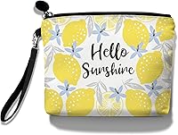 Vista 11 de Hglian Bolsa de maquillaje de viaje con flores de margarita, organizador inspirador de artículos de tocador cosméticos, bonita bolsa con cremallera