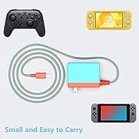 Vista 7 de Cargador Nintendo Switch, cable adaptador de CA de 39 W, cable de alimentación para controlador OLED Switch Lite, accesorios de alimentación USB
