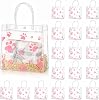 Teling 20 Packs Dog Paw Clear PVC Gift Bags with Handle Reusable Plastic Wrap Tote Bags Transparent for Puppy Pet Treat Party Favor Birthday Wedding Party, 8 x 8 x 3.15 InchPink