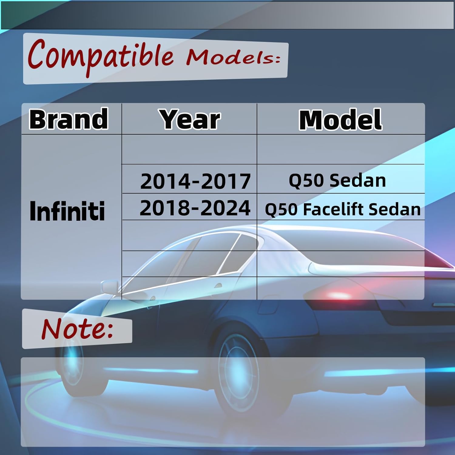 Rear Trunk Spoiler Wing Fit for Infiniti Q50/ Q50S/ 2.0t/ 3.0t/ Luxe/Premium 2014-2024 4-Door Sedan, Gloss Black PSM Style Duckbill Decklid Lip Exterior Accessories