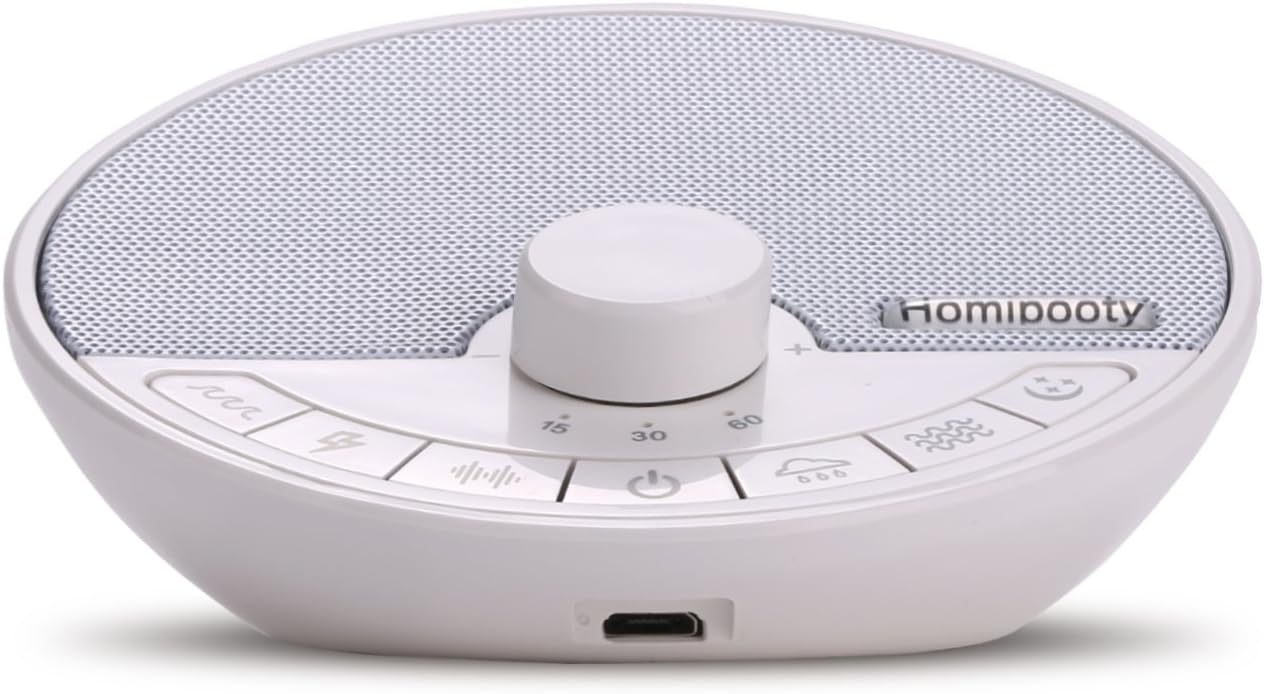 Natural White Noise Sound Machine, Premium Sleep Sound Spa Relaxation Therapy Sound Machine with Real Non-Looping Nature Sounds, Mothers Day Gift, Sleep Timer, White