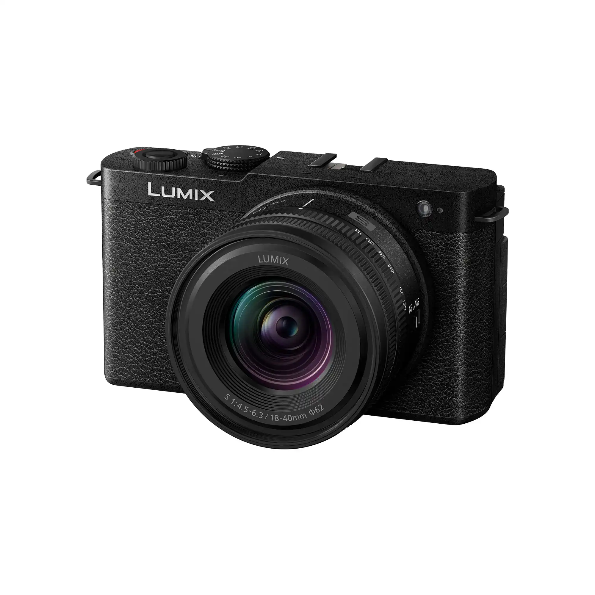 Panasonic Lumix DC-S9NE-K Spiegellose Vollformatkamera, Open Gate Vlogging, 24,2 MP, 6K/4K, 779-Punkt-PDAF, Bildstabilisierung, LUT, 180°-Flex.-Monitor, 5 GHz WLAN, Schwarz, mit Objektiv S-R1840E.