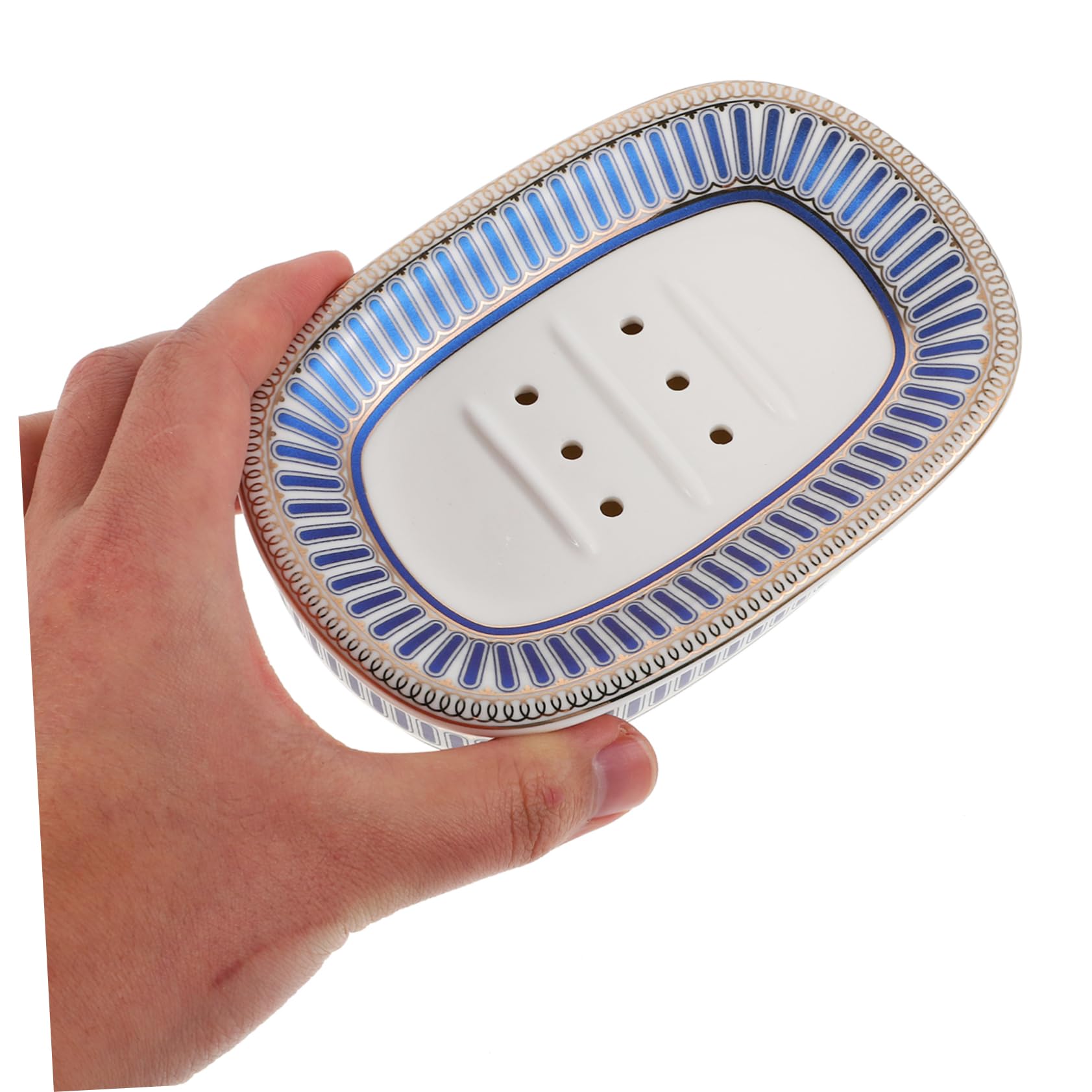 Jabonera Pequeña de Cerámica con Diseño de Drenaje Múltiple | Estilo Simple y Elegante, Diseño Desmontable, Fácil de Limpiar, Uso Versátil en Baño y Ducha