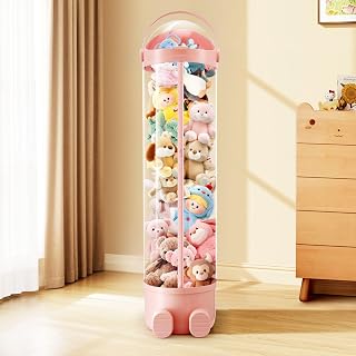 KIDBOT 180L Stuffed Animal Storage Handheld Plush Soft Cute Doll Box Organiser Playroom Nursery Display Cabinet Holder Container Vertical Stand 152x36cm