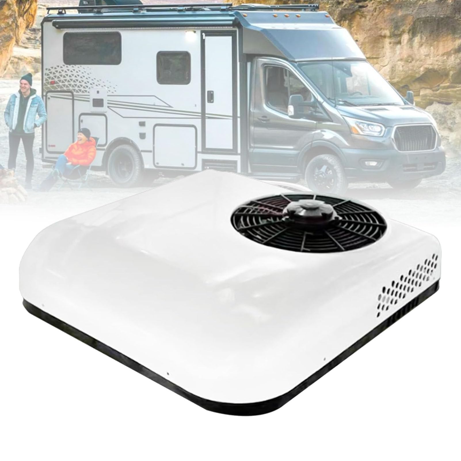 Cashwise RV Roof Air Conditioner 12/24V Quiet Camper AC Unit, DC Van Rooftop A/C Units, High Efficiency Fast Cooling for Sleeper Truck Trailer Fifth Wheel Motorhome Grader Tractor Loader 24V