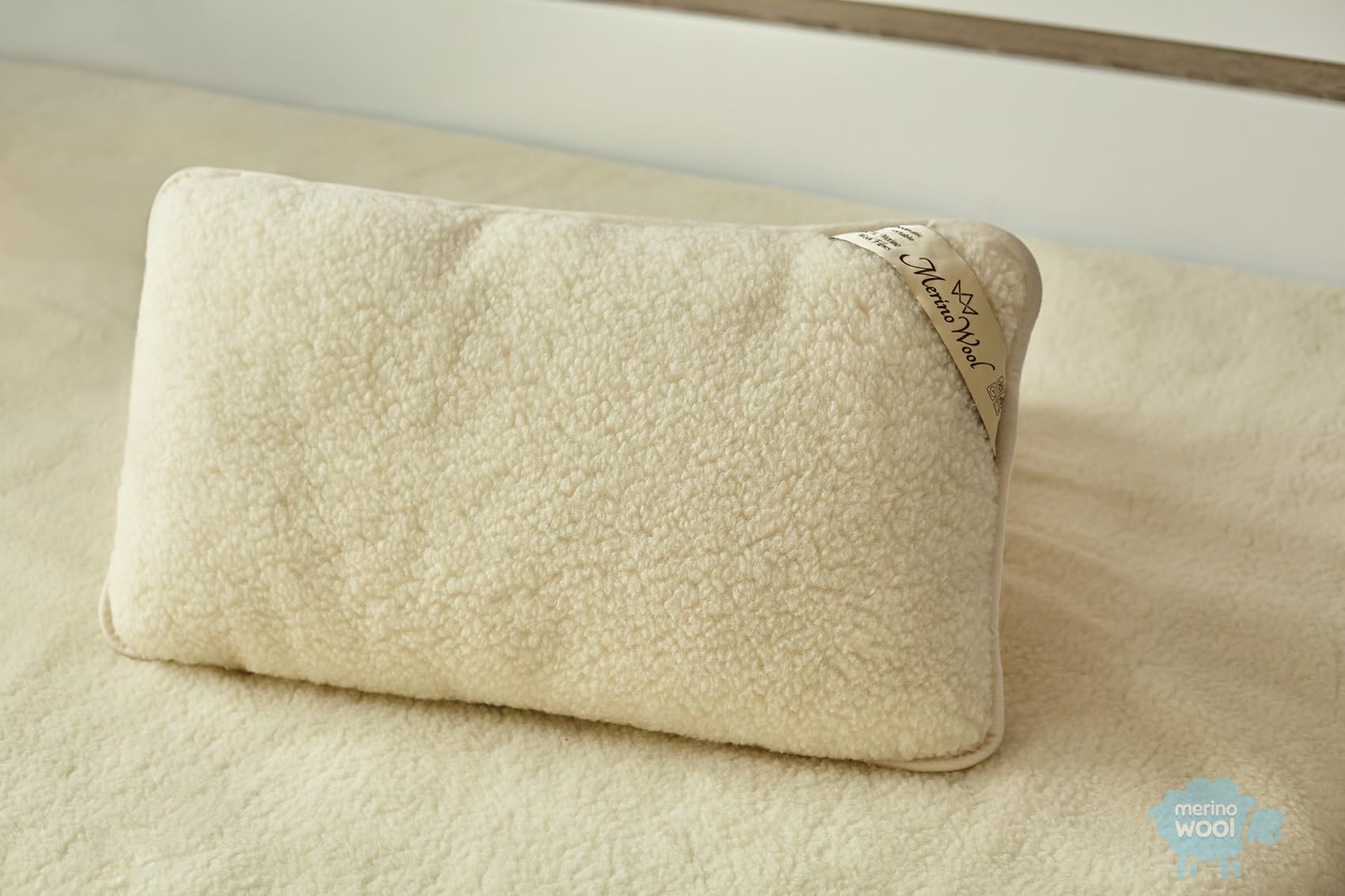 1 x Lana Merino qualità marchio cuscino sonno cuscino lana Merino lana vergine 40 x 80 cm