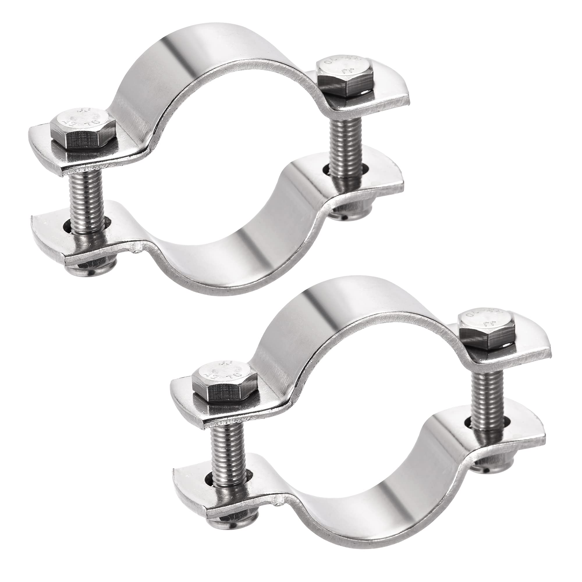 WYKA Edelstahl Rohrschelle & Halterung Set – 2 Stück, Verstellbar, Für Rohre 80-89 Mm