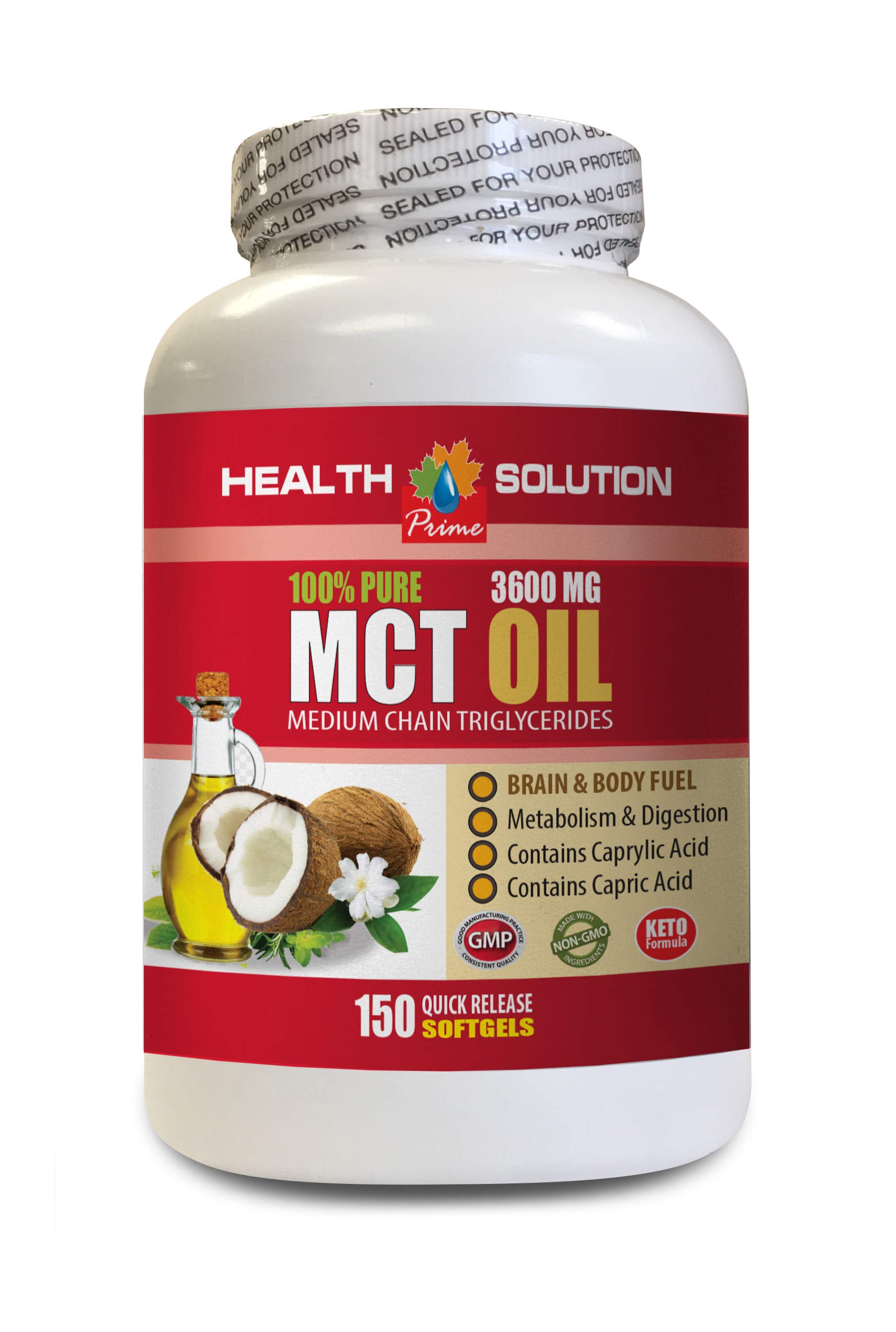 Immune System Booster - MCT Oil 3600MG, 100% Pure - Medium Chain triglycerides, mct Oil Supplement softgels, mct Oil Pills Organic, mct Oil Capsules, mct Oil Pills, mct Oil - 1 Bottle (120 Softgels)