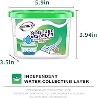 Vista 5 de NATRUTH Cajas absorbentes de humedad, sin perfume, 17.6 onzas líquidas (6 paquetes)* 10.5 onzas líquidas deshumidificador de armario, cubo