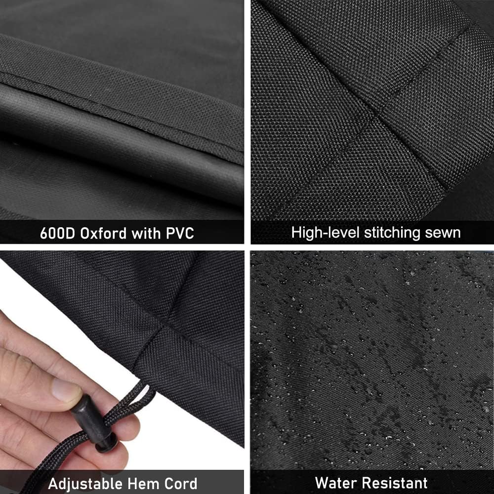 Close-up images detailing the material and construction of the grill cover