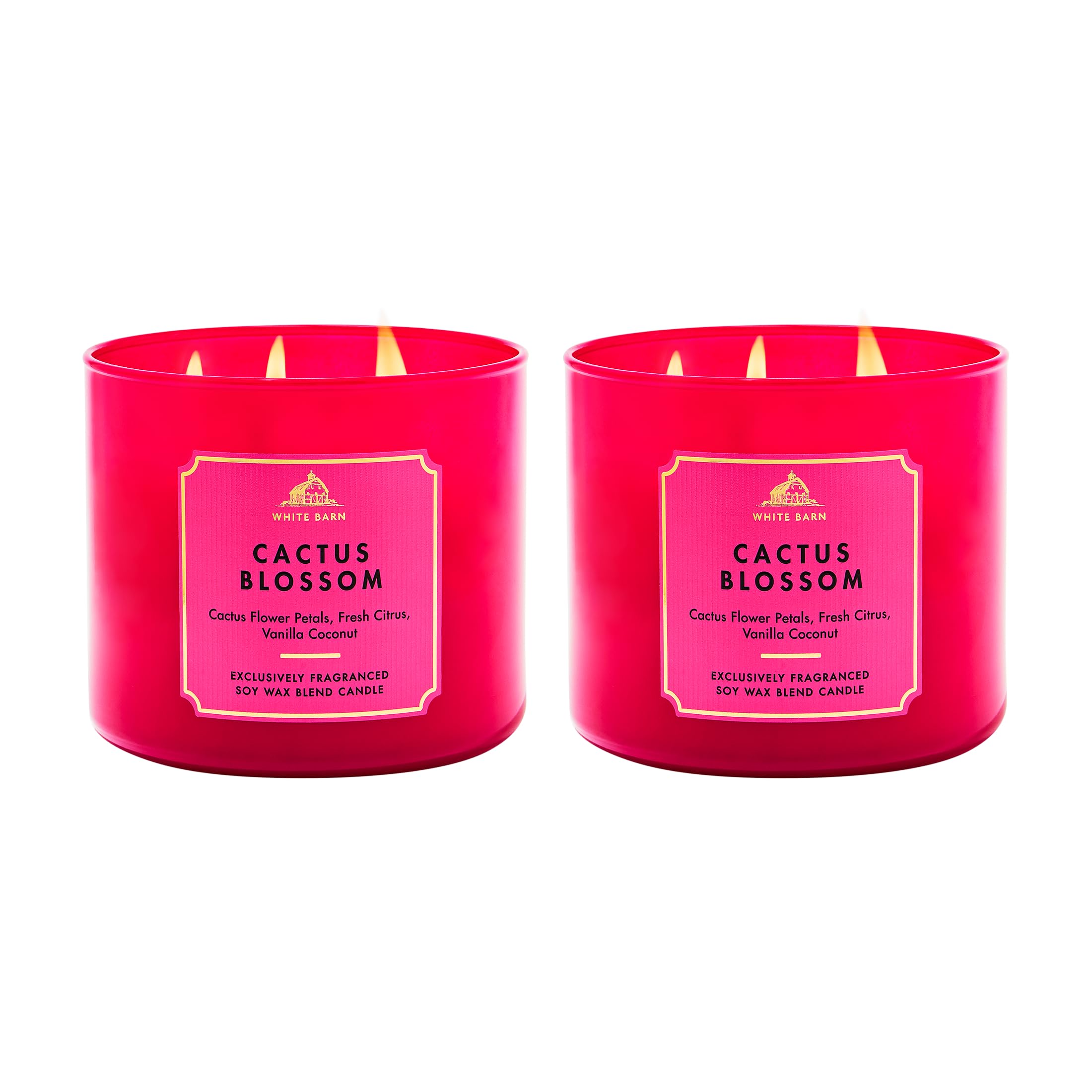 Bath &amp; Body Works 3-Wick Candle, Cactus Blossom, Soy Wax Blend, 2 Pack