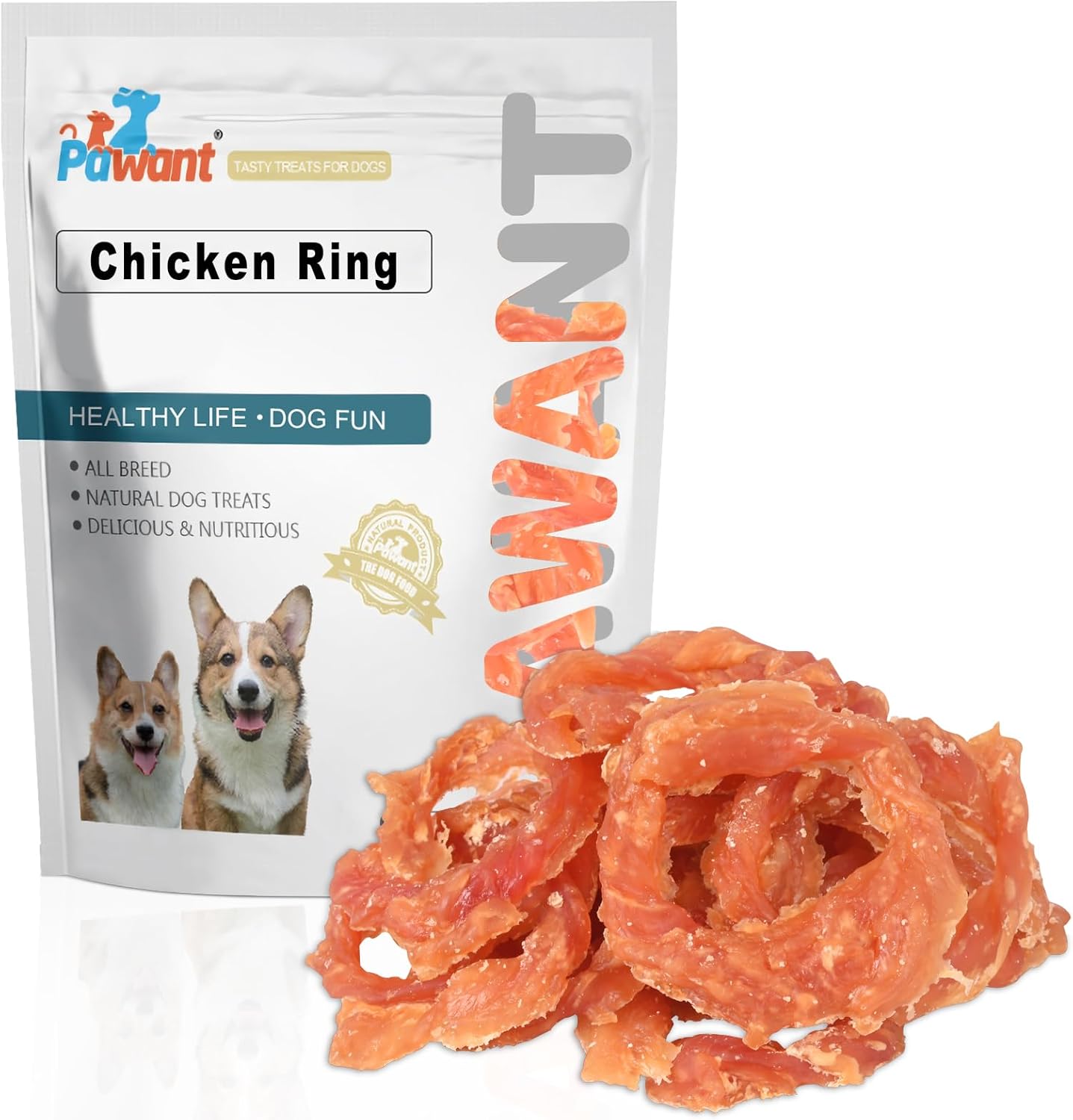 Chicken Rings Dog Treat Snacks Puppy Treats Natural Chicken Rawhide-Free Soft Healthy for Small Medium and Large Breed 454g
