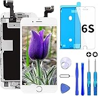 Vista 13 de Brinonac para iPhone 6, pantalla de repuesto negra, digitalizador LCD táctil, montaje completo con cámara frontal, sensor de proximidad, altavoz