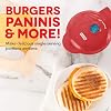 Máquina portátil para parrilla y prensa para panini DASH Mini Maker para hamburguesas de 4", sliders, sándwiches, pollo y otros desayunos, almuerzos o bocadillos para llevar con guía de recetas - Rojo 6
