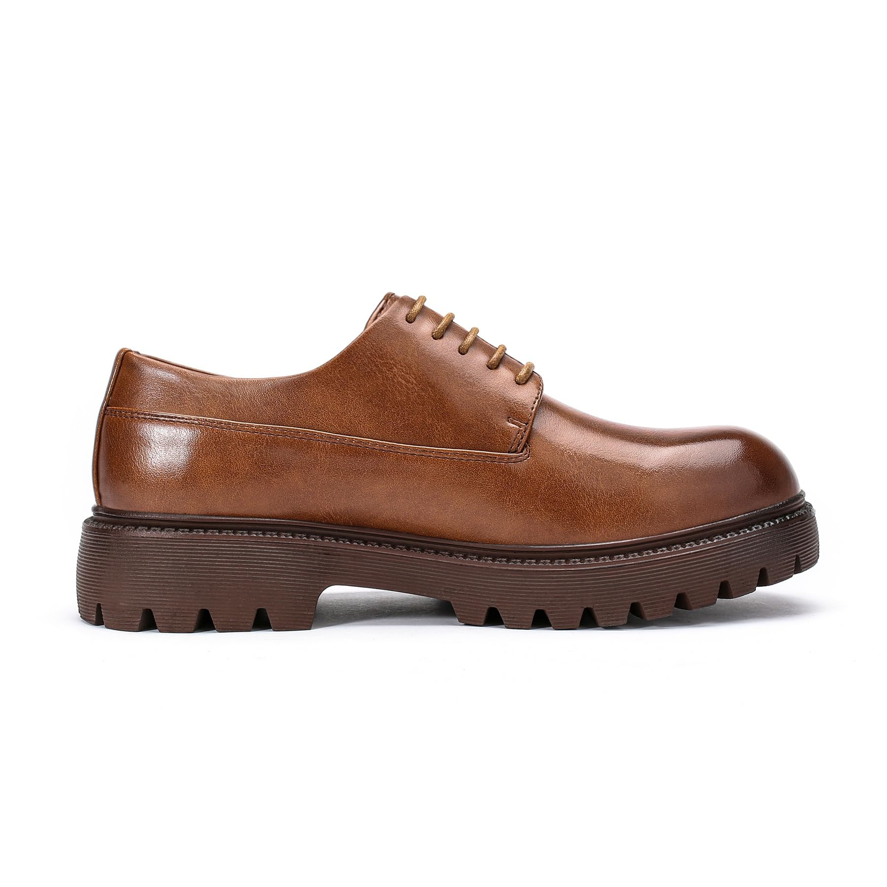 Allthemen Hombre Derby de Vestir Cuero Cordones Zapatos Punta Redonda Color Sólido Moda para Boda y Negocios