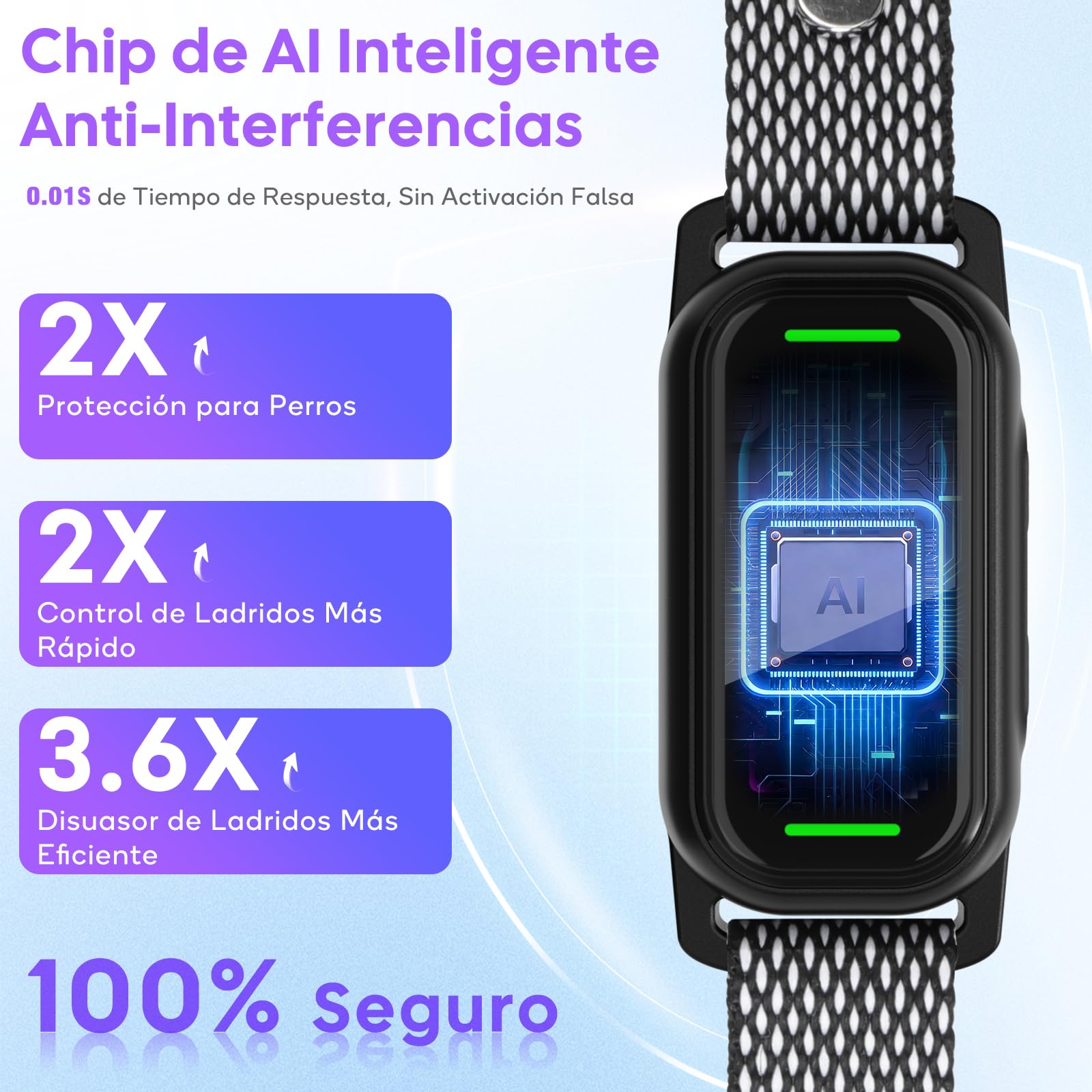 LYtech Collar Antiladridos para Perros, Antiladridos y Antiaullidos para Perros, 4 Modos de Vibración/Sonido, Impermeable IP67, Dispositivo Recargable para Detener los Ladridos Grande Mediano Pequeño - 4