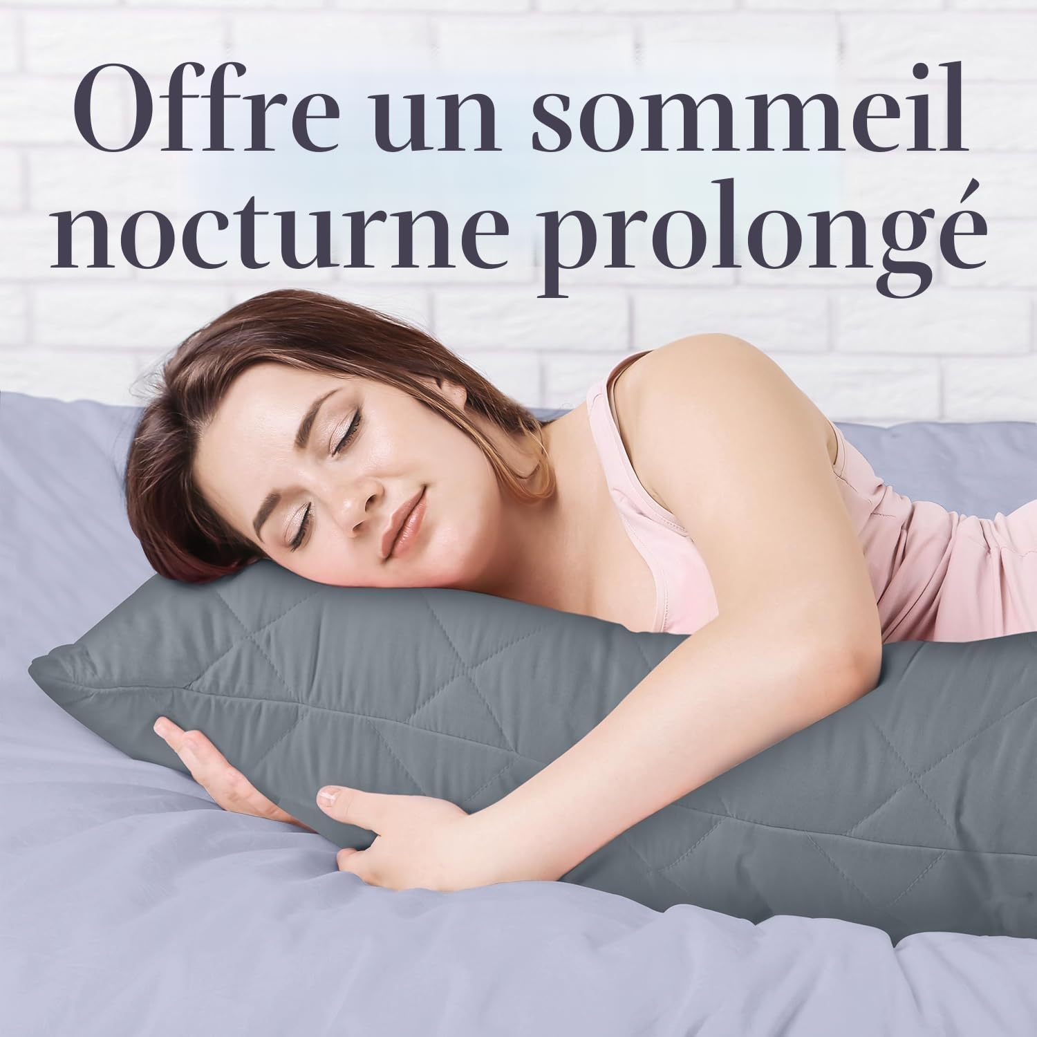 Utopia Bedding Oreiller matelassé pour Le Corps, 40x145 cm Oreiller de Grossesse et de maternité, Oreiller pour Dormir sur Le côté, Rembourrage en Polyester Doux (Gris)