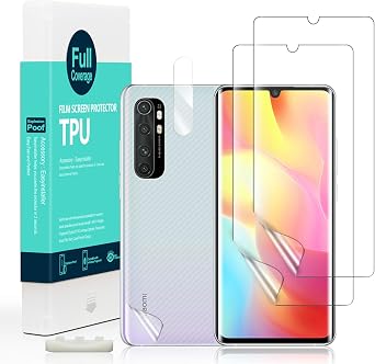 Ibywind For Mi Note 10 Lite 2 Pcs Screen Protector,Flexible TPU Film,With 1Pc Camera Lens Protector,1Pc Back Film,Bubble Free[Easy to install]
