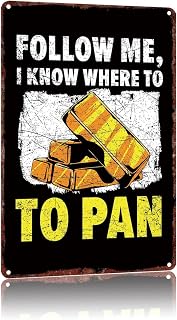 Gold Panning Funny Metal Tin Sign Vintage Bath Bathroom Laundry Room Decor Wall Signs 8X12Inch