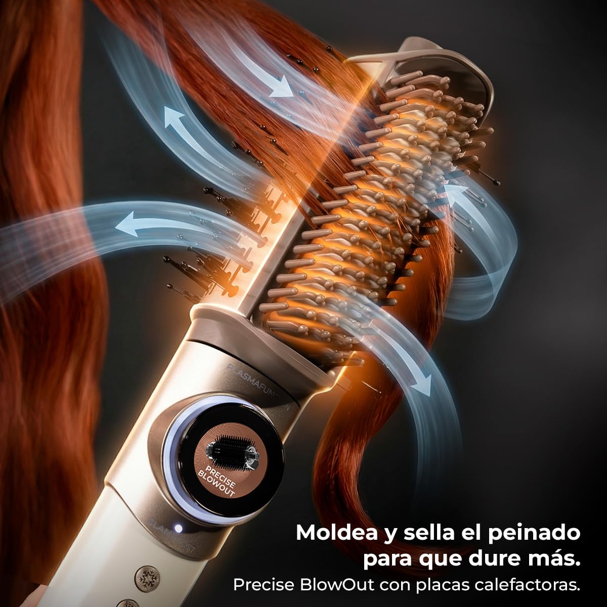 Cecotec AirGlisse 8in1 Cepillo de Aire Moldeador Multifunción 1400W 110000rpm Champagne