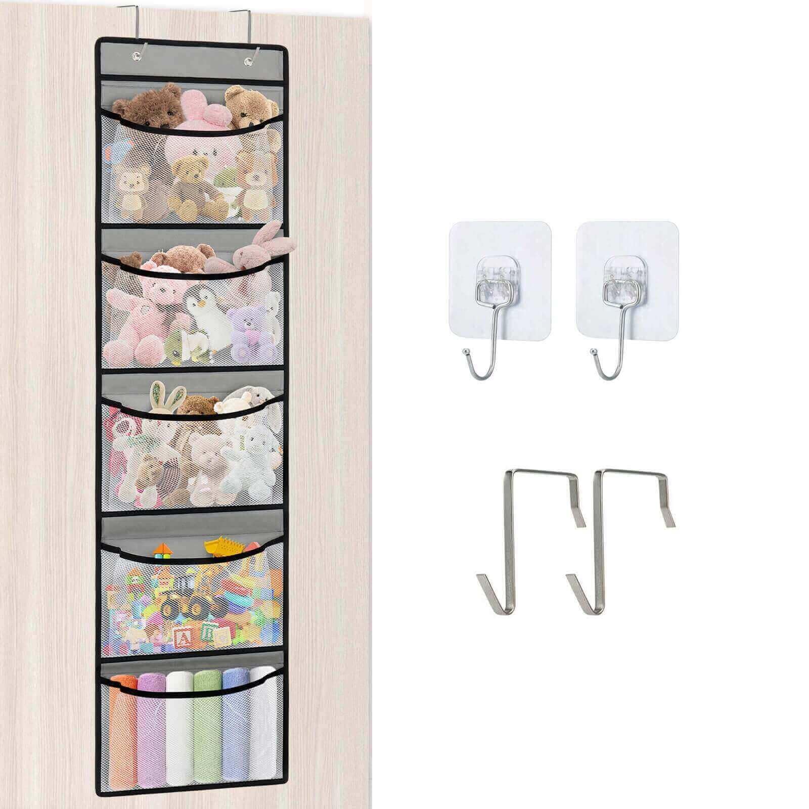 NASNAIOLL Over The Door Organizer Storage with for Storing Stuffed Animals Nursery Items and Kids Weekly Clothes Great