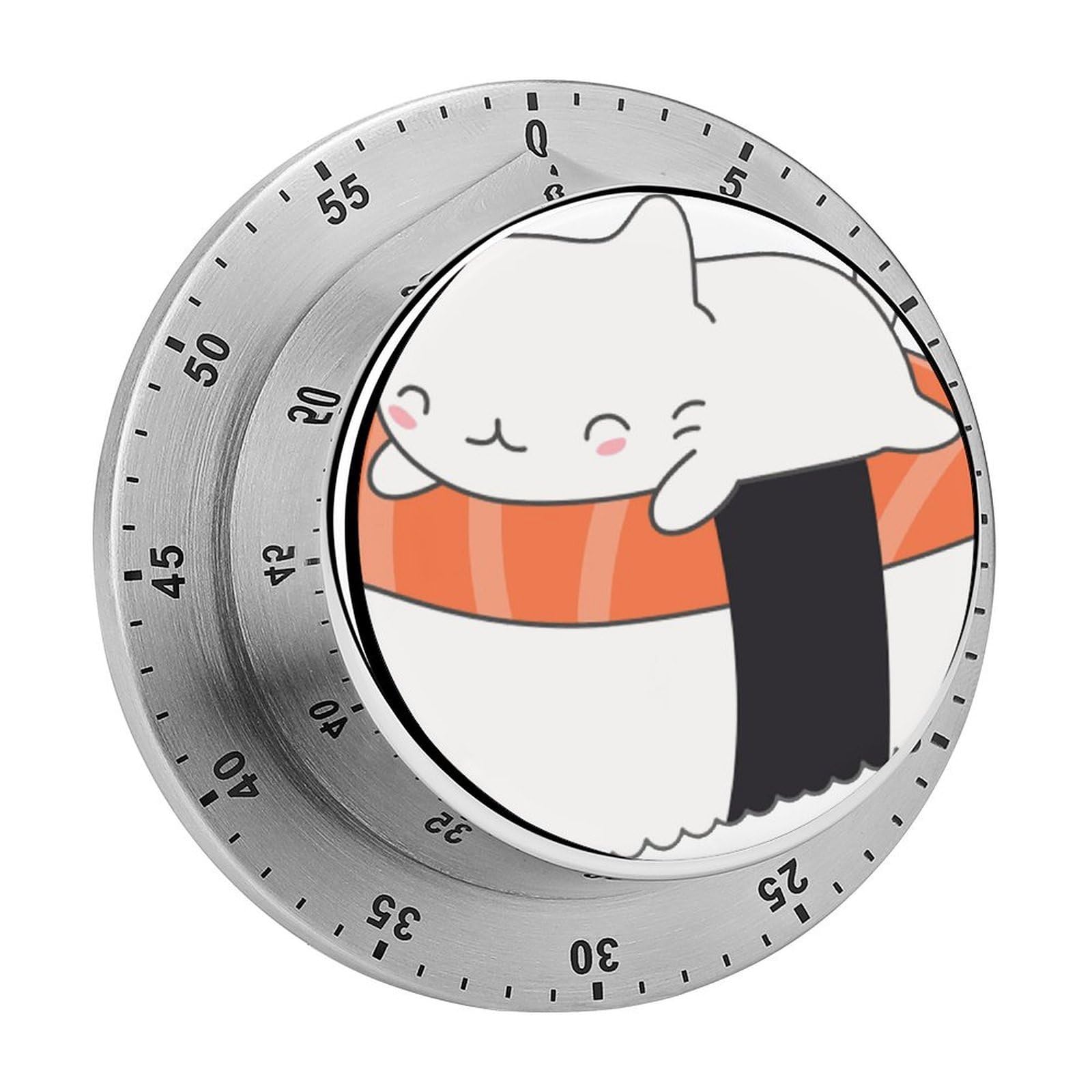 Kawaii Sushi Cat Mechanical Rotary Timer, Used for Daily Timing