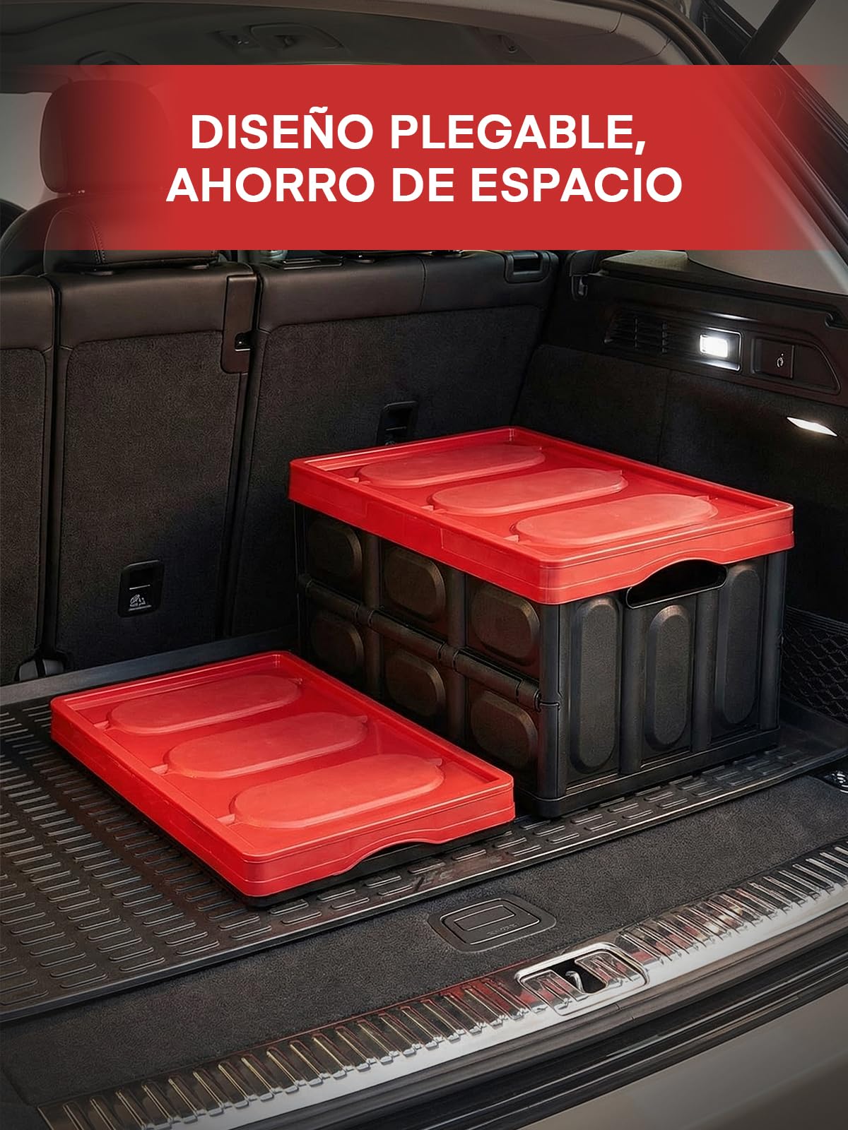 FOHERE 48 L 3 Piezas Caja de Almacenamiento de Plástico Plegable con Tapas