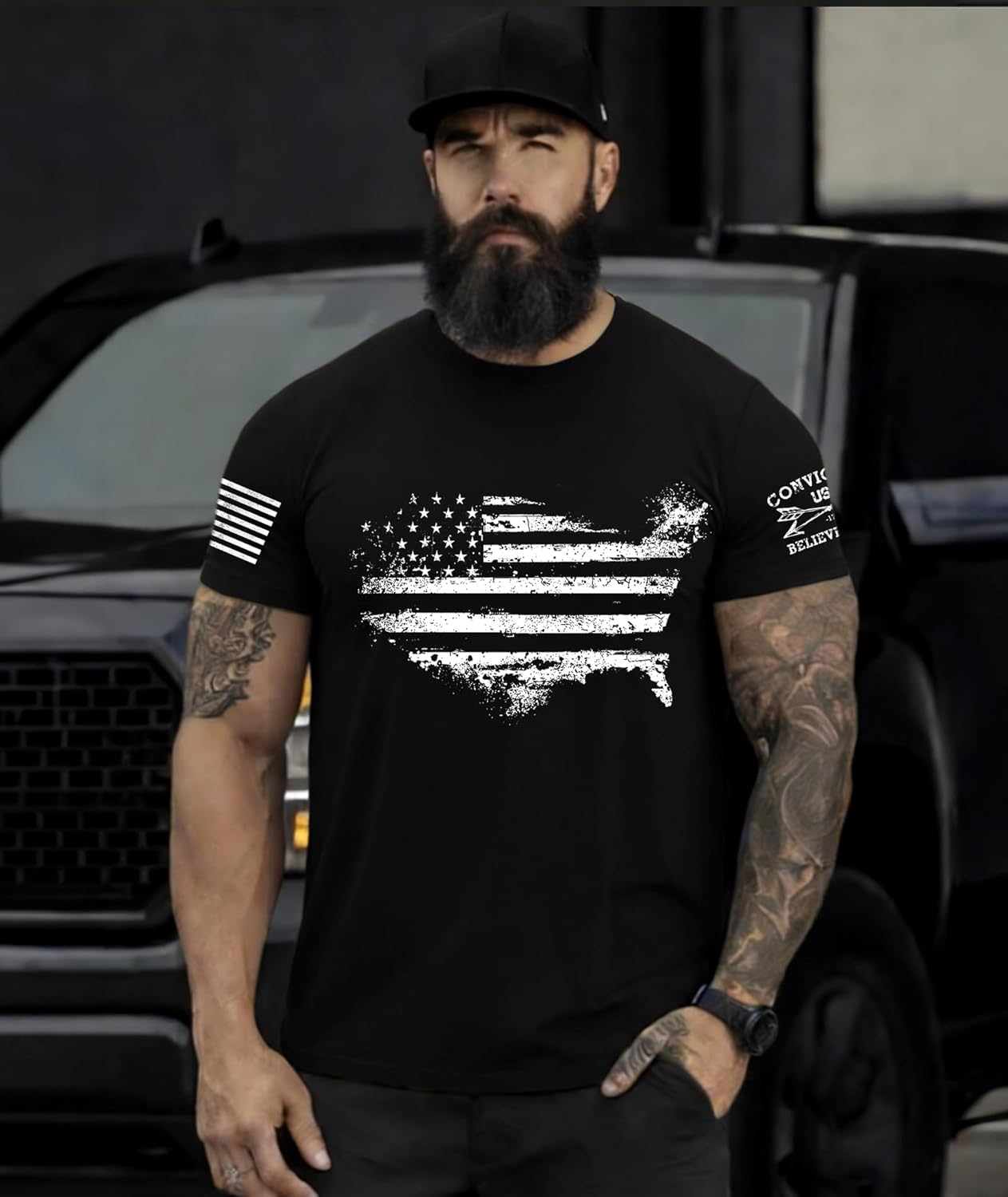 KESIHAN Mens American Patriotic T Shirts Freedom Shirt Men's Patriotic Graphic T-Shirt Crewneck Casual Top - Image 4