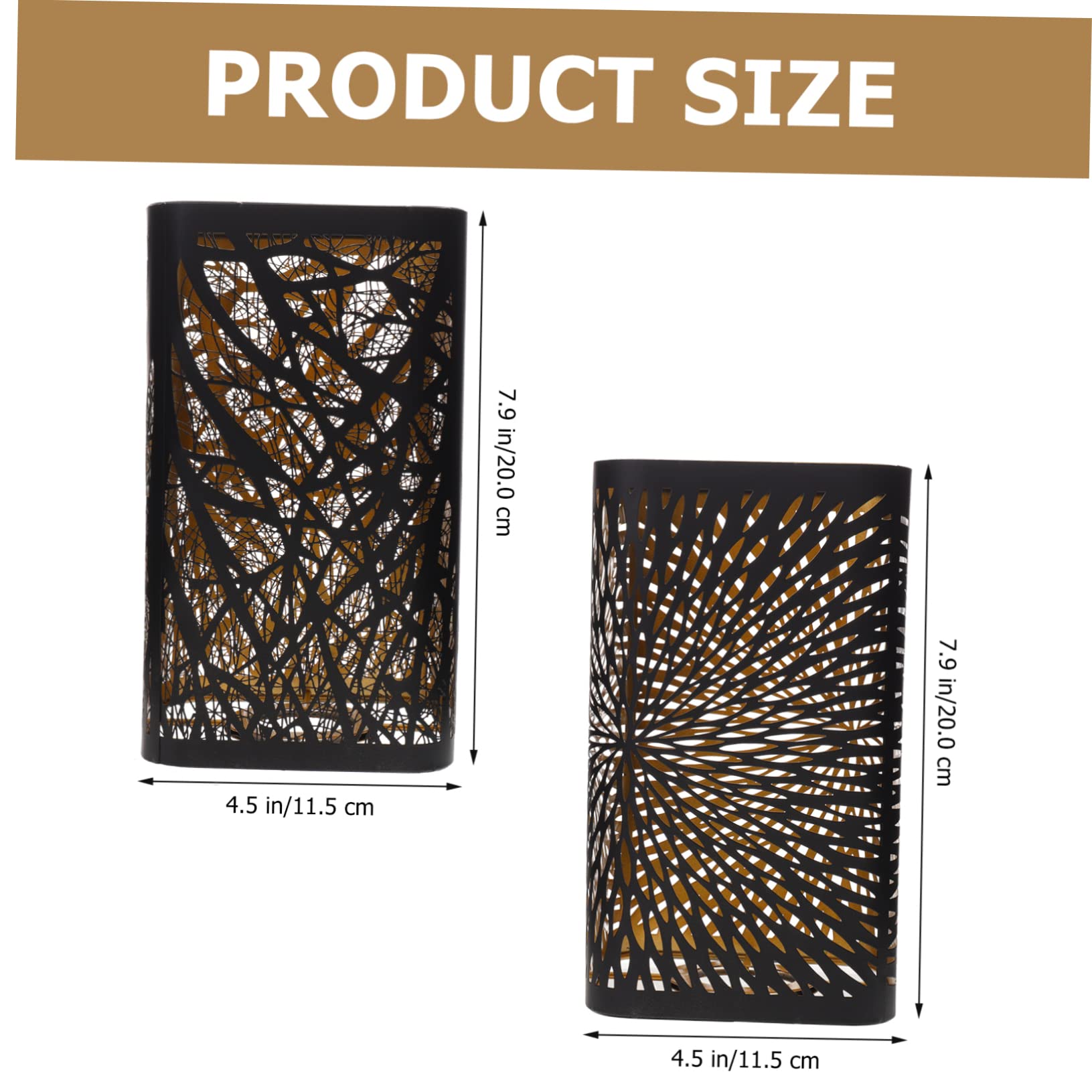 Homoyoyo Pantalla De Lámpara Cuadrada E27 De Metal Negra Grabado Calado, 2 Piezas, Para Lámpara De Mesa y Escritorio, Diseño Hueco Decorativo Para Dormitorio y Sala, Uso Prolongado