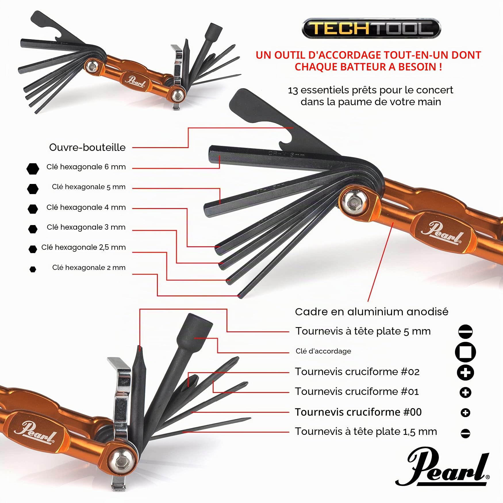 Pearl Drum Tech Mutli Tool PTT13
