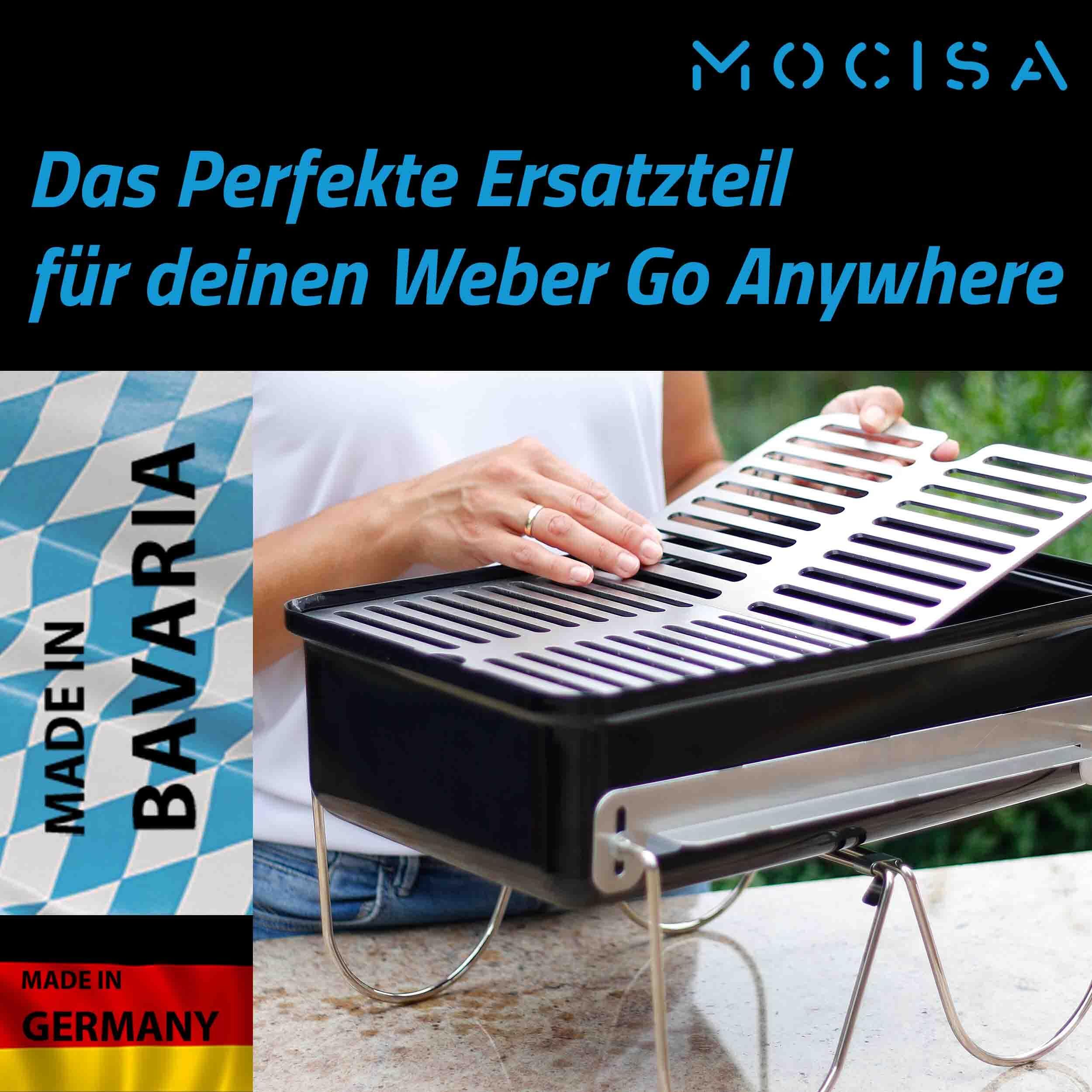 Edelstahl Grillroste für Weber Go-Anywhere | spülmaschinenfest | Set aus 2 Hälften