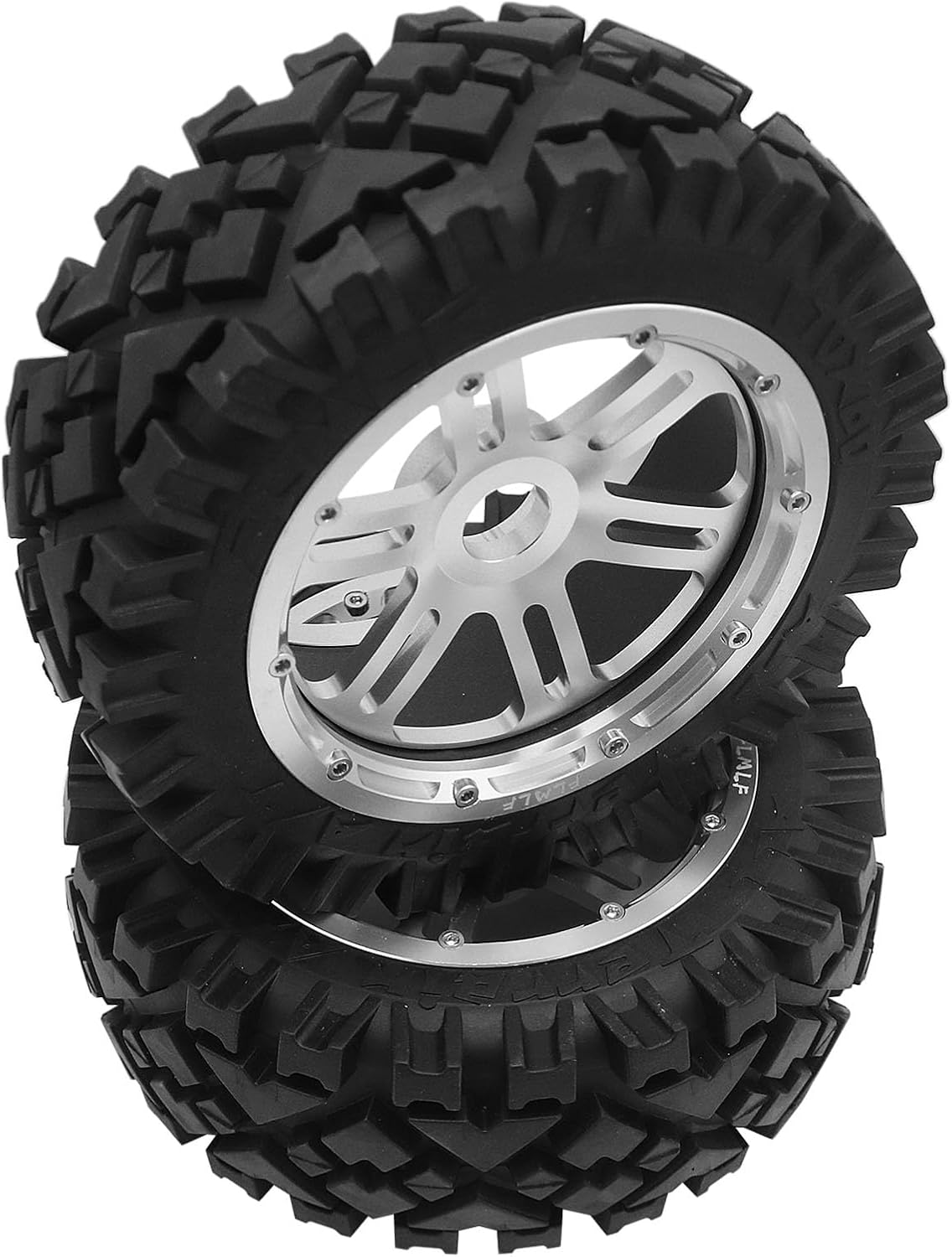 FLMLF Metal Front Hexagonal Rim Tires Kit 170 * 60MM Silver for 1/5 HPI Baja 5B RC CAR Parts