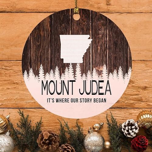 Christmas Ornament Intended for Mount Judea Arkansas City State Map Ornament Mount Judea AR It’s Where Our Story Began Rustic Decoration Xmas Tree Keepsake Gift 3" White
