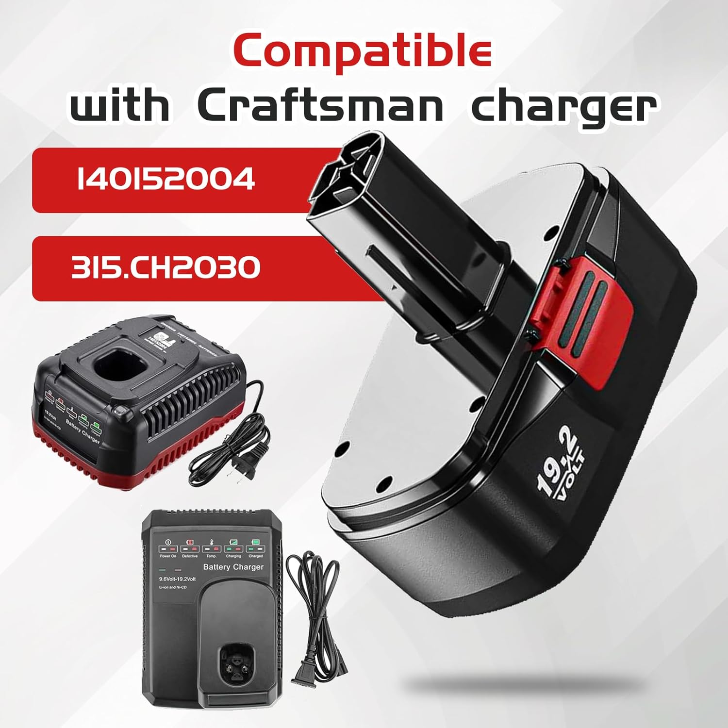 2 Packs 4.5Ah Diehard 19.2V C3 Battery Replacement for Craftsman 19.2 Volt Battery Compatible with Craftsman 130279005 1323903 11375 315.pp2011 315.pp2020 315.113753 315.115410 Batteries(Black)
