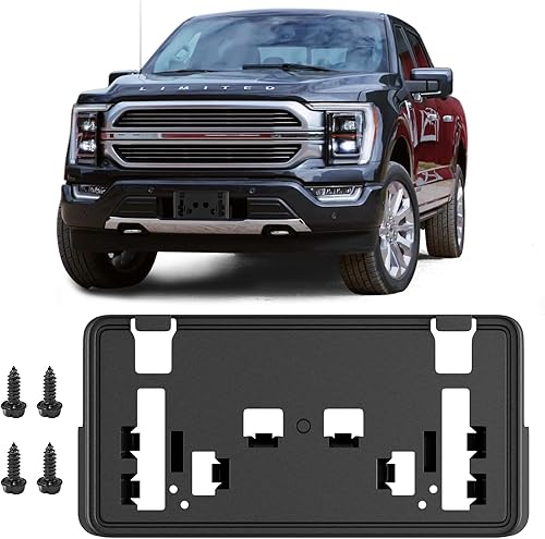 Marco de matrícula para Ford F150 2021 2022 2023 - Soporte para parachoques delantero 2.7L 3.0L 3.5L V6 ML3Z-17A385-BB