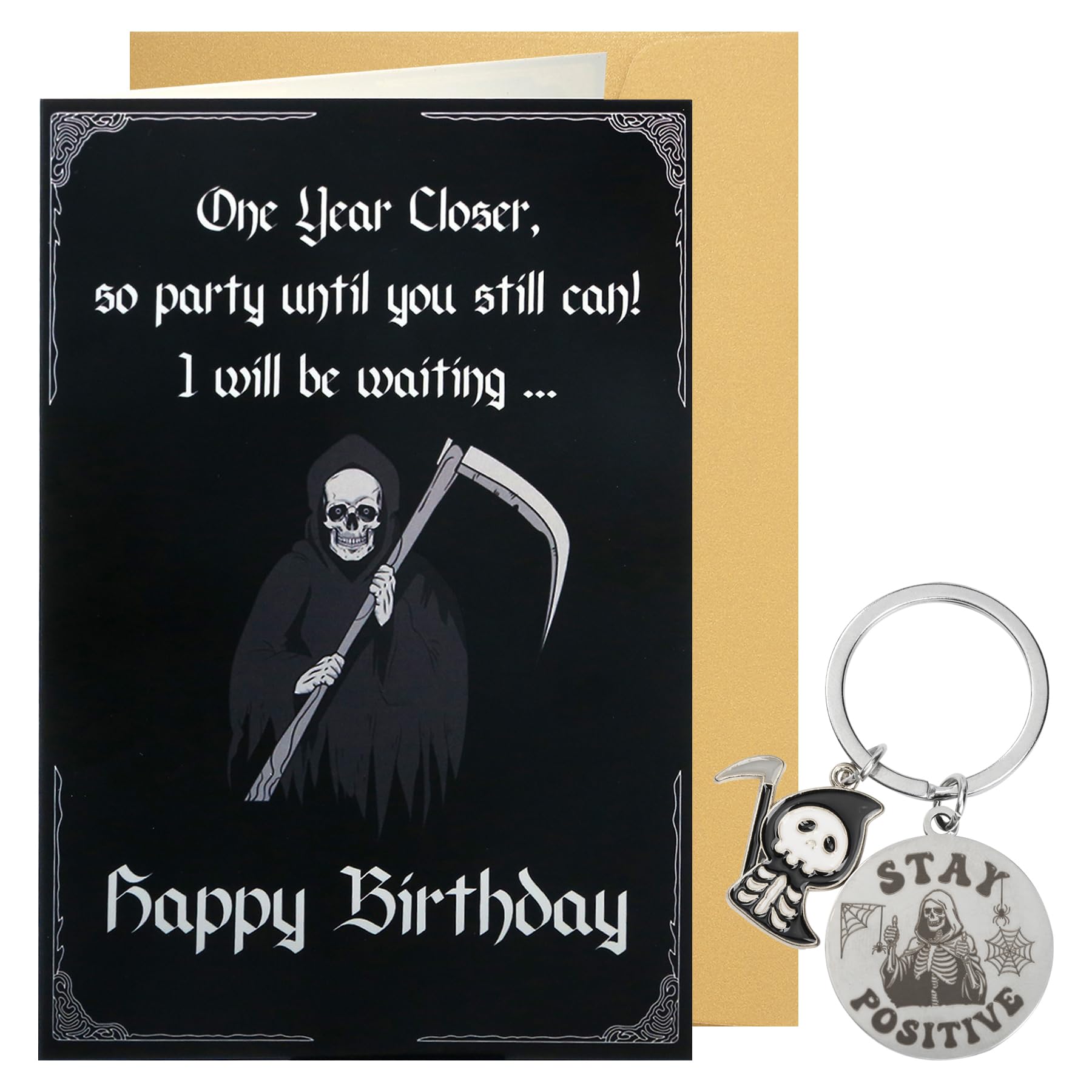 Wasise Gothic Birthday Card - Ghostface Merch, Scream Merch, Wicked Card, Horror Valentines Gift, I Wanted to Call to Say Happy Birthday Horror Themed Day Cards, Funny Halloween Gifts for Friends (B) โ image 1
