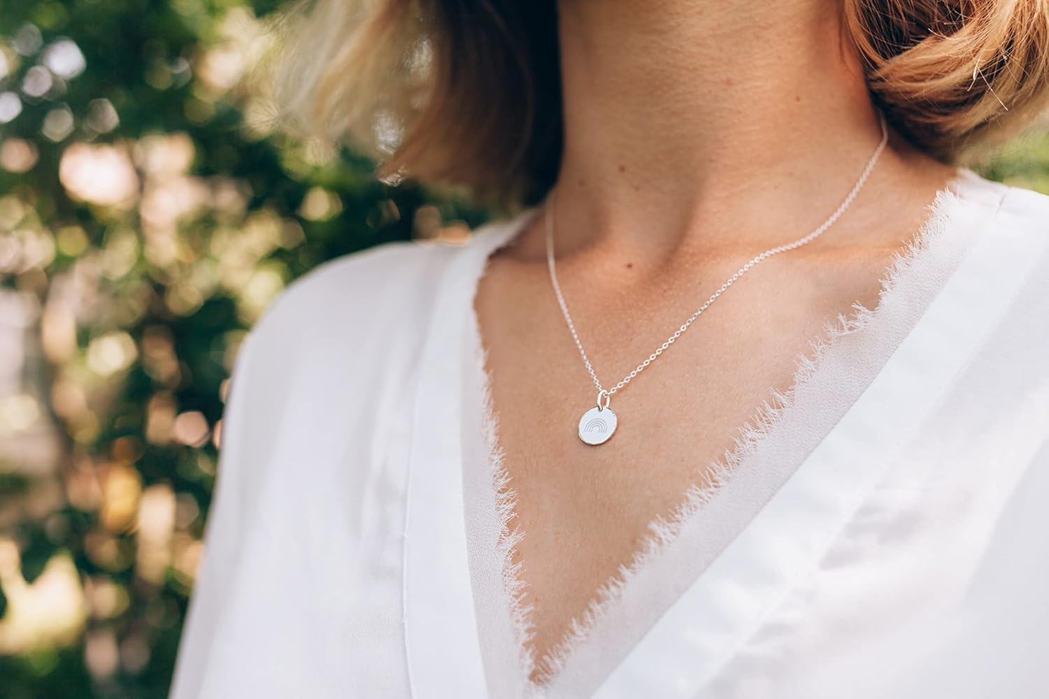 HOPE LOVE SHINE Inspirational Gifts for Women, Motivational Strength Necklace, Infertility Gift For Her, Cancer Warrior Necklace (RAINBOW AFTER STORM, STERLING SILVER)