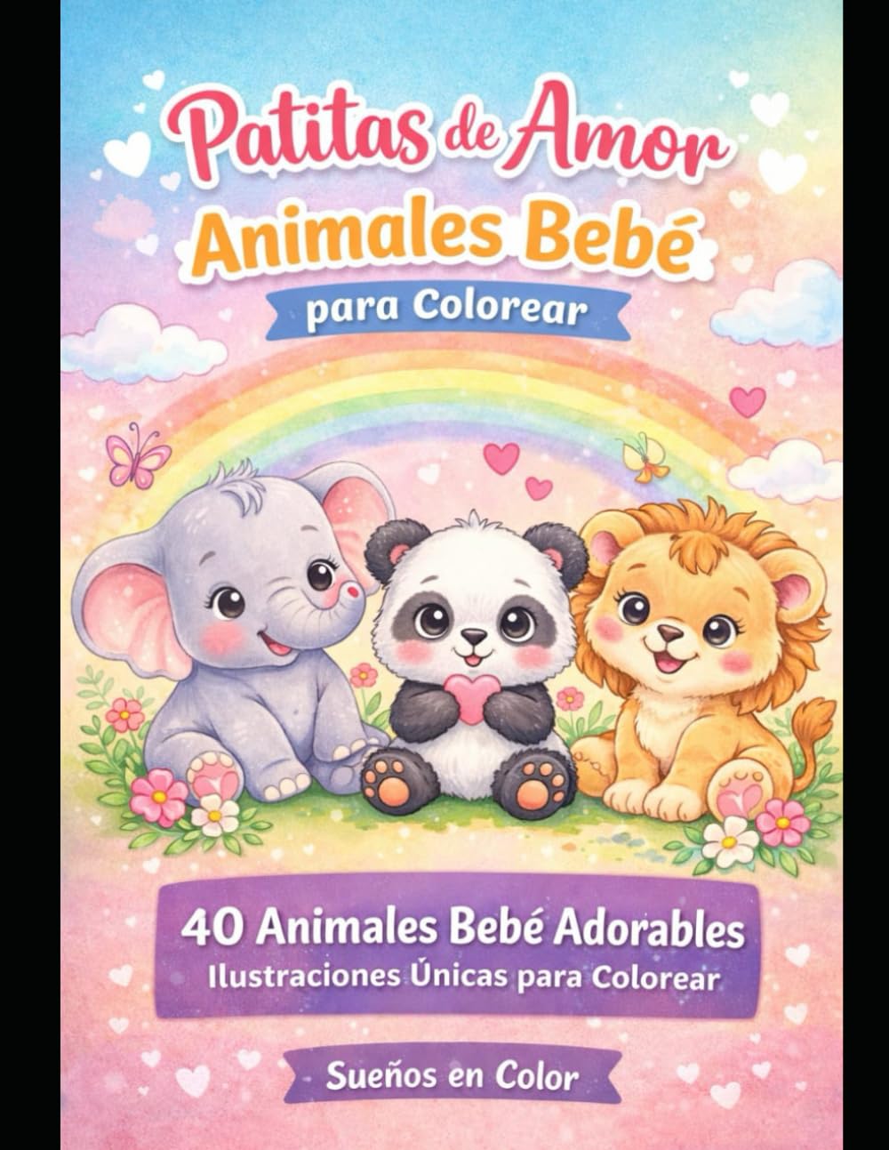 Patitas de amor: Animales bebé para Colorear