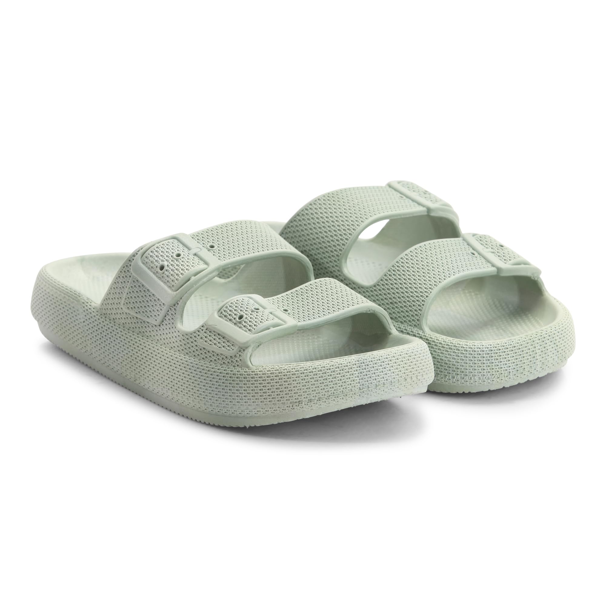 KICKFREE Comfort Meets Elegance Womens Platform Slippers - Stylish Black Slippers with Adjustable Buckle Design. Ideal for Casual & Outdoor Wear, Providing All-Day Comfort & Support for Any Occasion (Green) (B0CJ32VYTX) Amazon Price History, Amazon Price Tracker