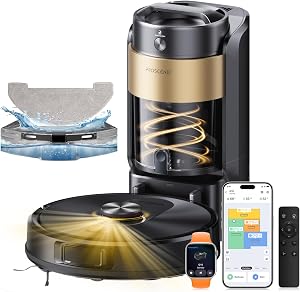 Proscenic Q20Plus Robot Vacuum Cleaner with Mop Function, 10000Pa 200min Vacuum Cleaner Robot with Bagless Emptying Statio…