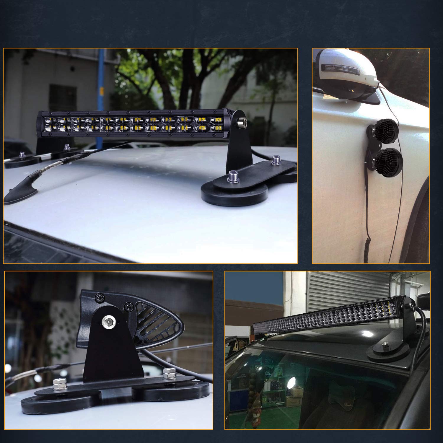 Base Mount Brackets, Nirider 2PCS Universal Light Bar Mounting