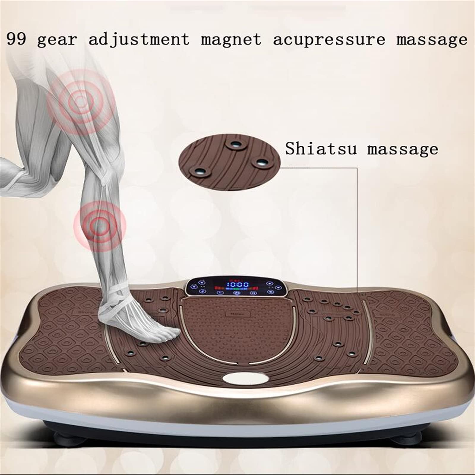 Pedane vibranti, pedana Vibrante con Altoparlante Bluetooth, 5 modalità di Programma, 2 Fasce di Resistenza, Allenatore Fitness Vibrante per Perdita di Peso e Corpo