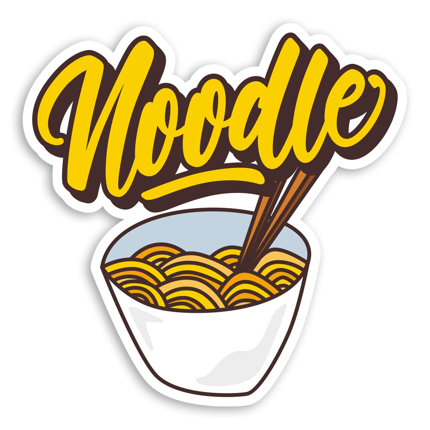 Destination Vinyl Ltd Multi 2 X 10Cm Fun Noodle Bowl Vinyl Stickers - Chinese Food China Shop Sticker #34578 (10Cm Wide)